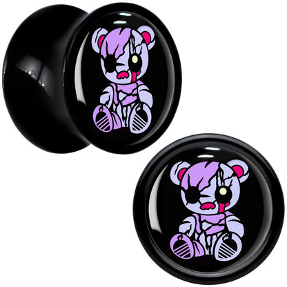 Attitude Teddy Bear Black Acrylic Saddle Plug Set by Onyx O
