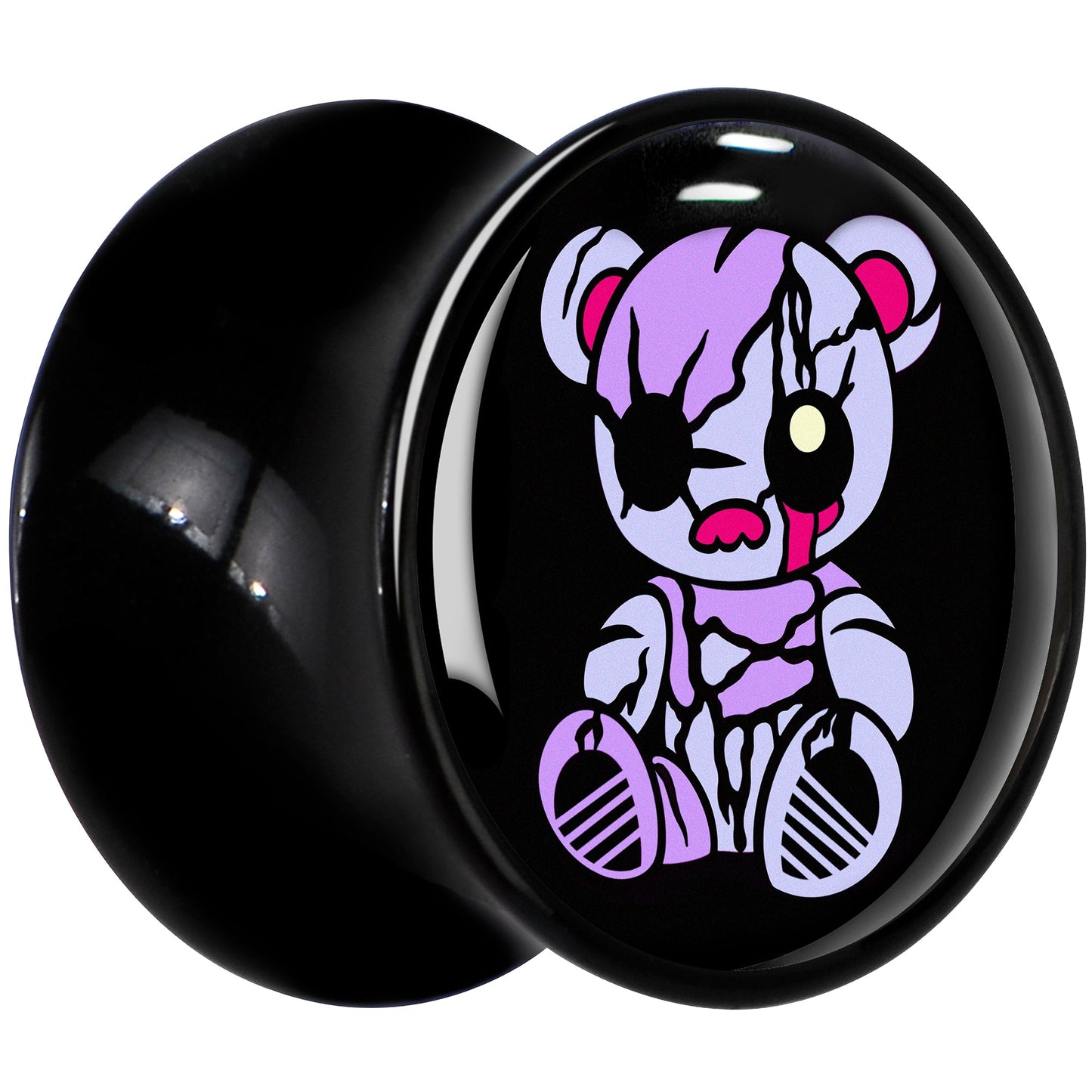 Attitude Teddy Bear Black Acrylic Saddle Plug Set by Onyx O