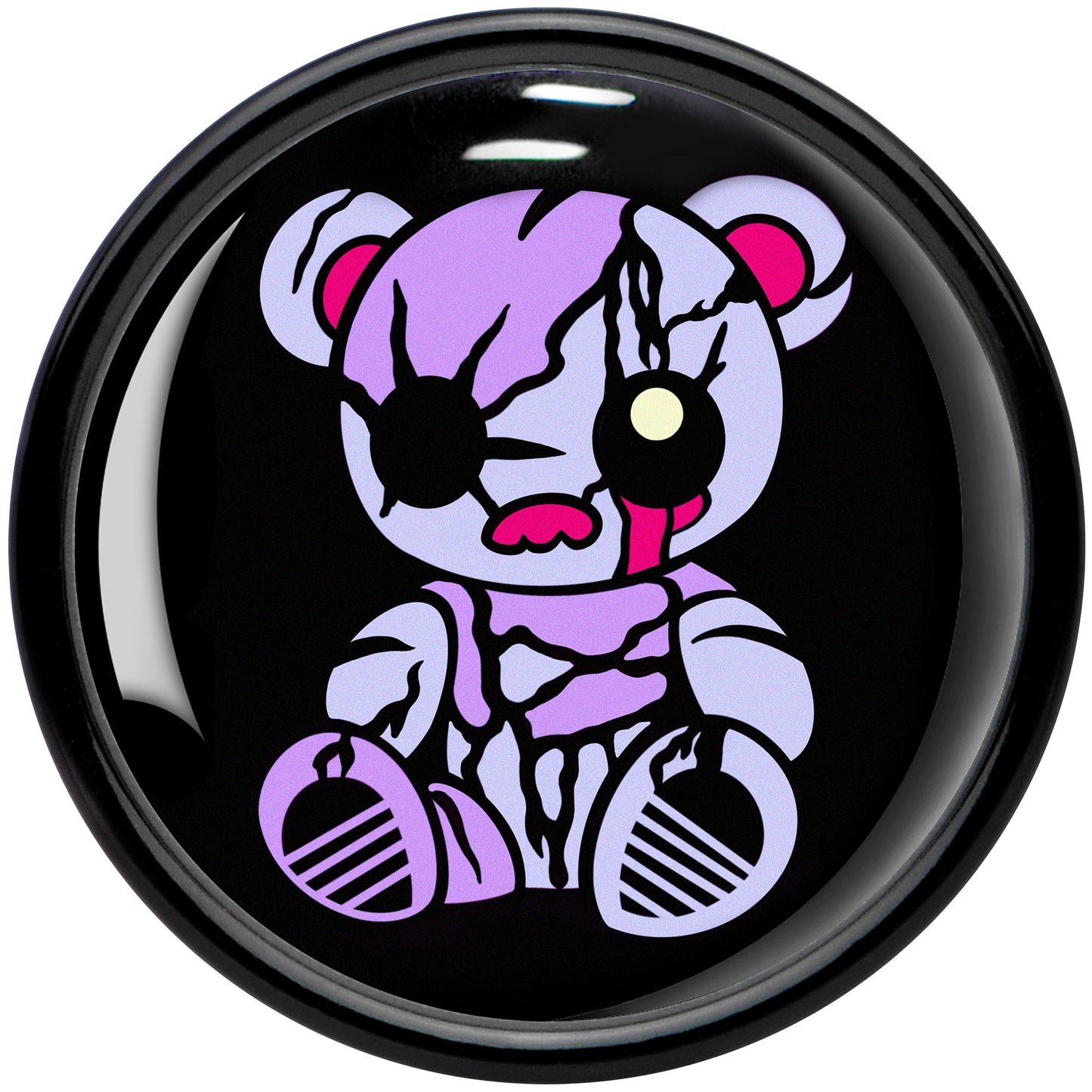 Attitude Teddy Bear Black Acrylic Saddle Plug Set by Onyx O