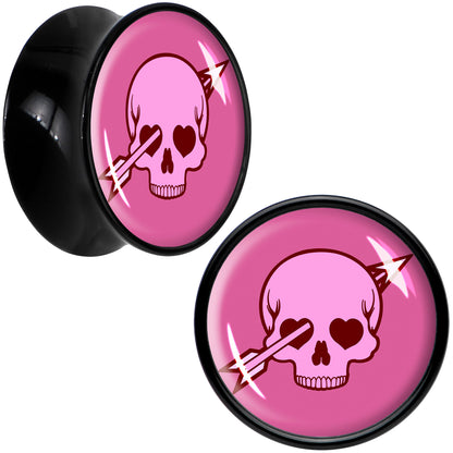Valentine Cupid Skull Black Acrylic Saddle Plug Set by Onyx O