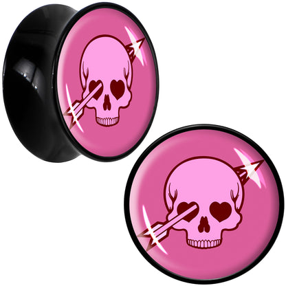 Valentine Cupid Skull Black Acrylic Saddle Plug Set by Onyx O