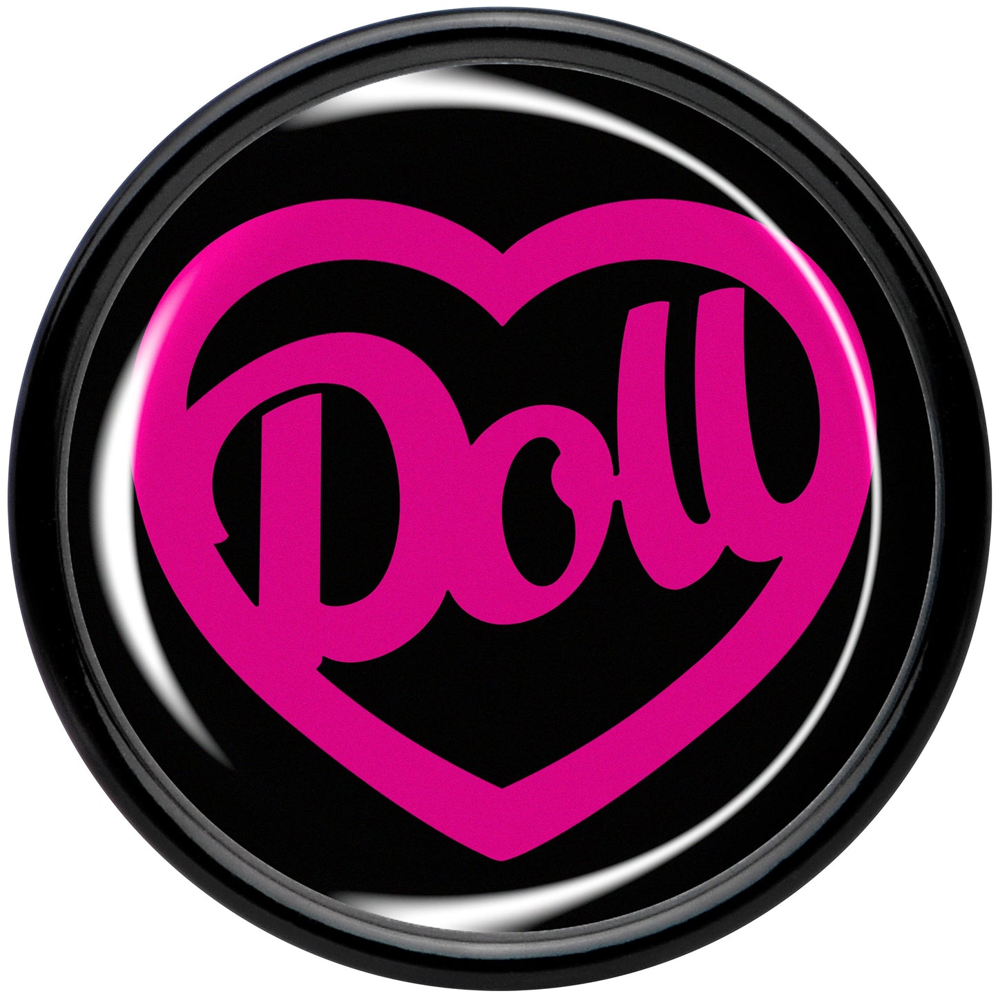 Hollow Heart Doll Word Black Acrylic Saddle Plug Set by Onyx O