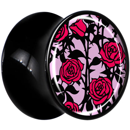 Blossom Creation Floral Love of Roses Black Acrylic Saddle Plug Set by Onyx O