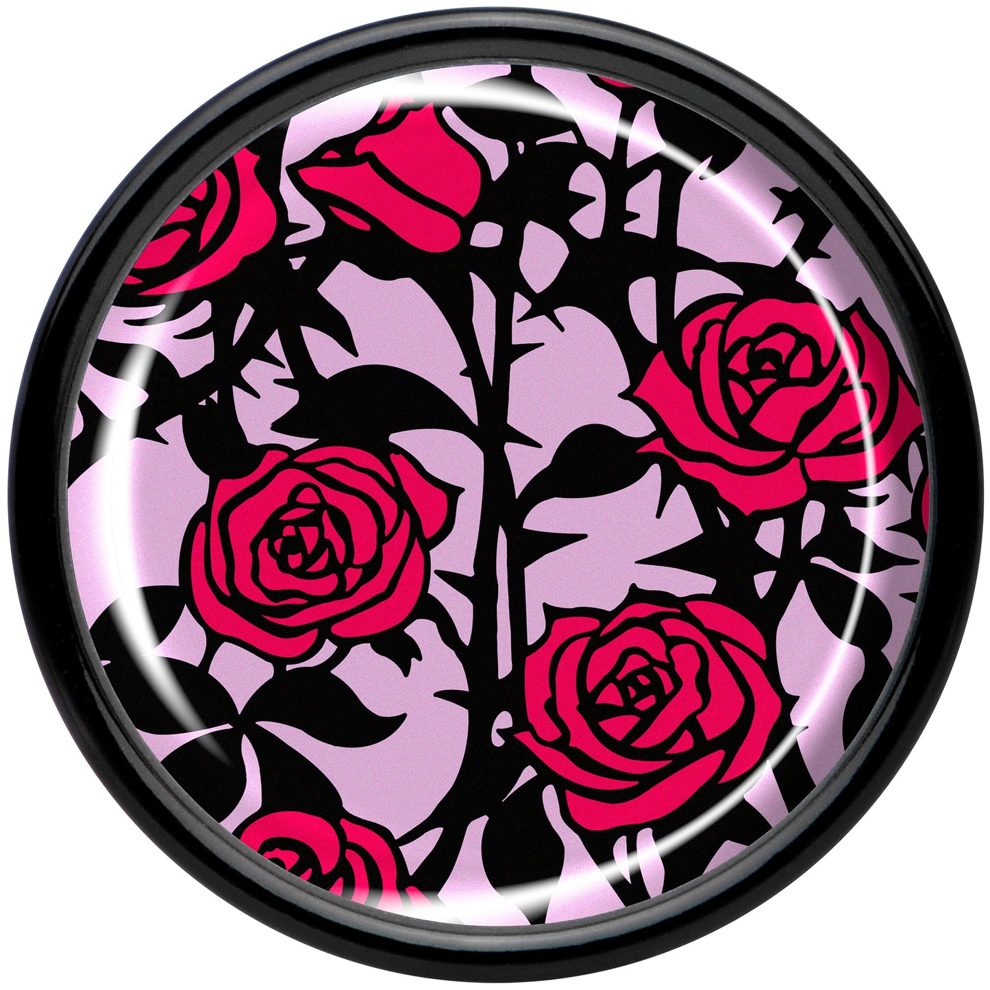 Blossom Creation Floral Love of Roses Black Acrylic Saddle Plug Set by Onyx O