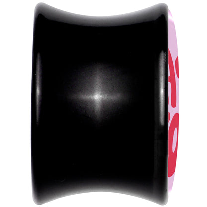 Retro Text Hate You Black Acrylic Saddle Plug Set by Onyx O