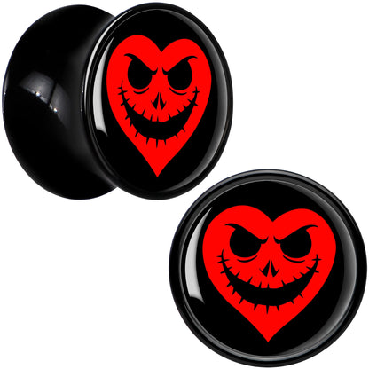 Valentine Jack O Heart Black Acrylic Saddle Plug Set by Onyx O