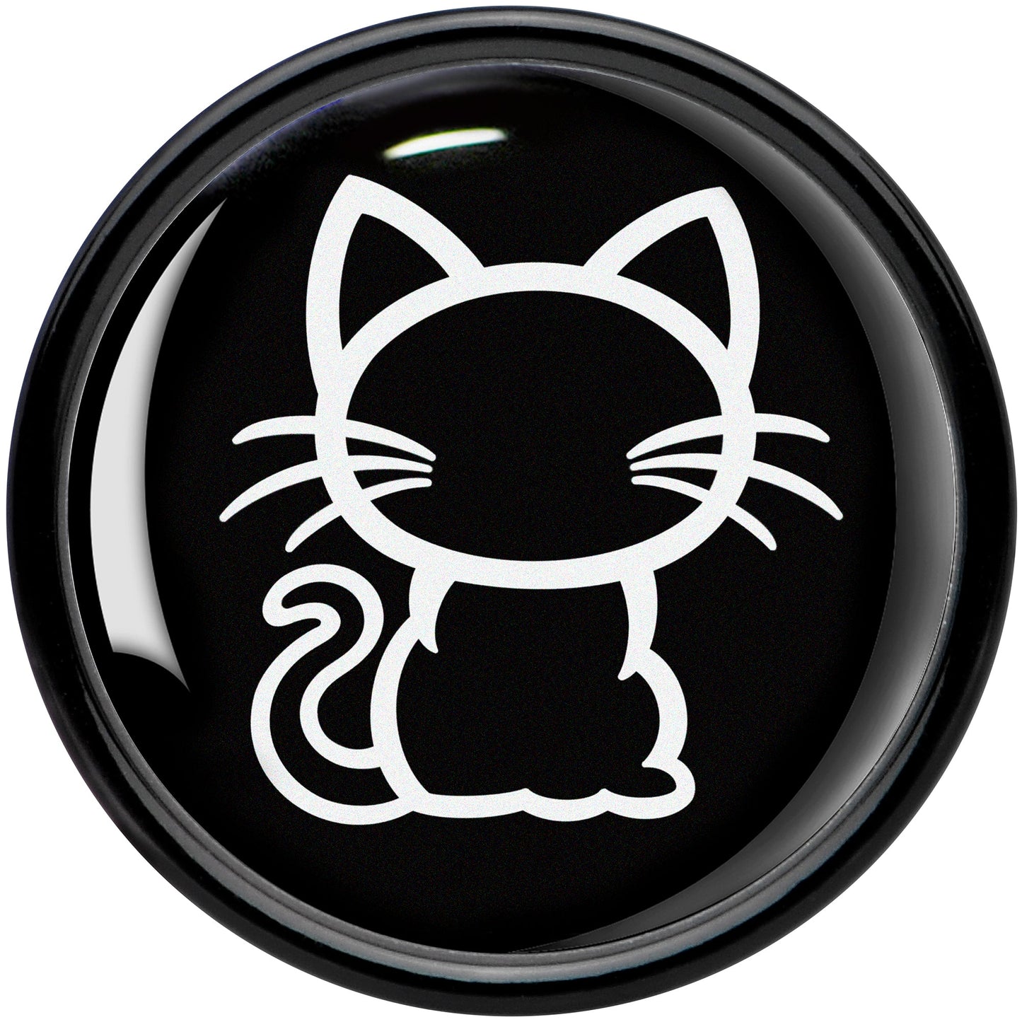 Black and White Kitty Cat Black Acrylic Saddle Plug Set 8mm to 20mm by Onyx O