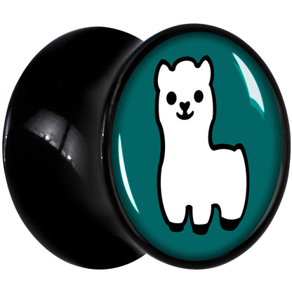 White Llama Black Acrylic Saddle Plug Set 8mm to 20mm by Onyx O