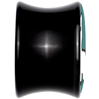 White Llama Black Acrylic Saddle Plug Set 8mm to 20mm by Onyx O