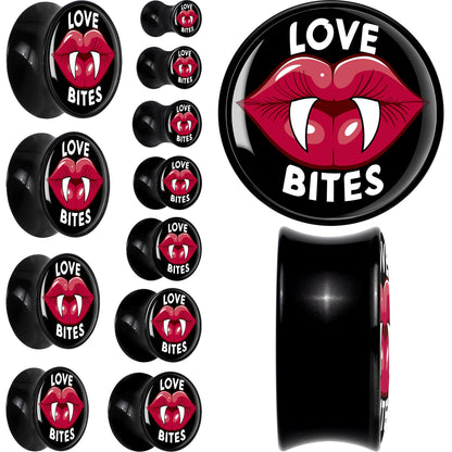 Valentine Love Bites Black Acrylic Saddle Plug Set by Onyx O