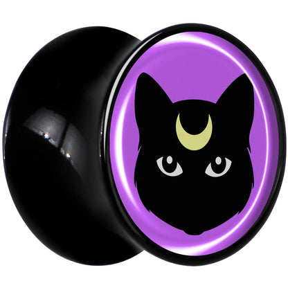Black Mystic Kitty Cat Black Acrylic Saddle Plug Set by Onyx O