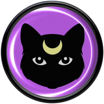 Black Mystic Kitty Cat Black Acrylic Saddle Plug Set by Onyx O