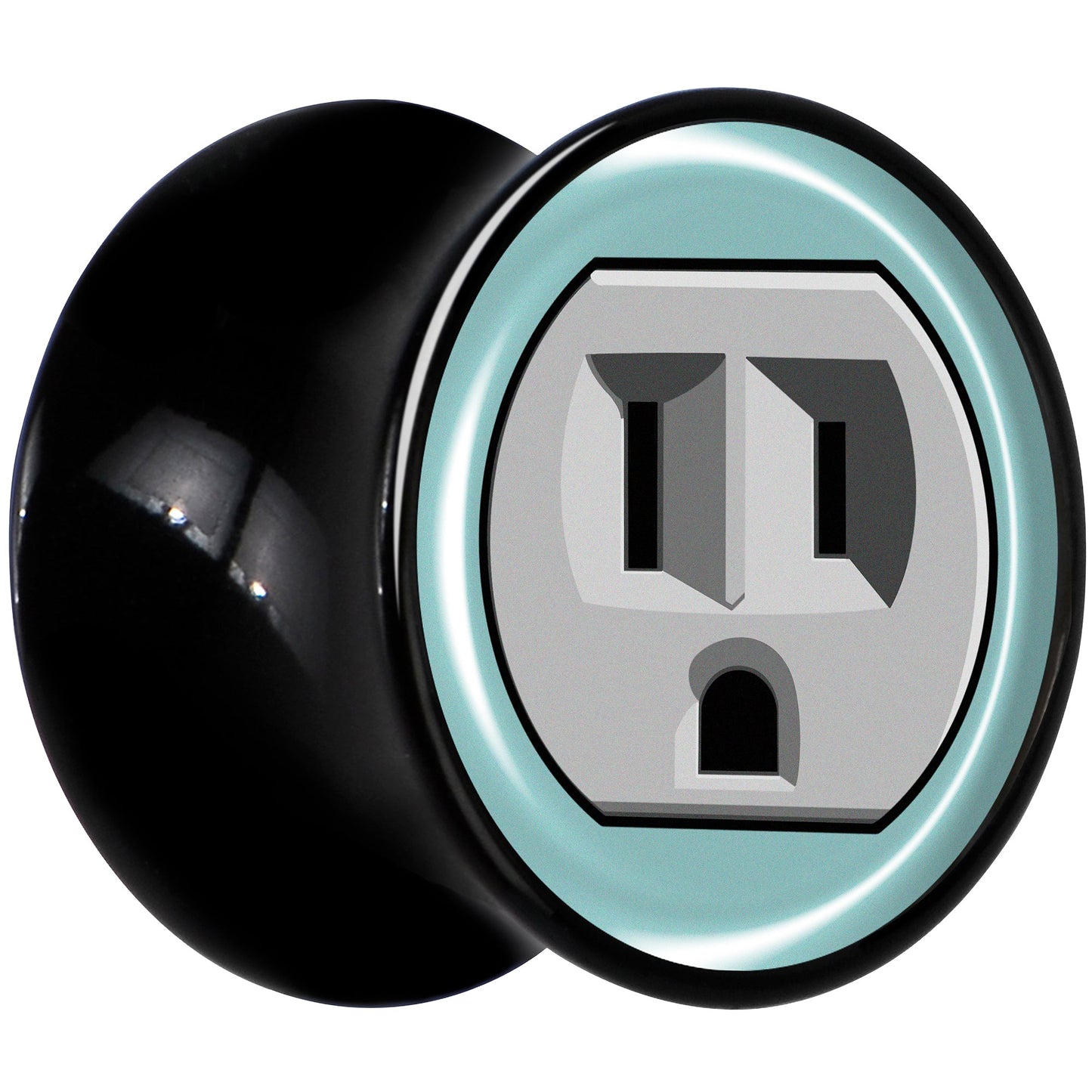 0G Frowning Plug OutletBlack Acrylic Saddle Plug Set by Onyx O