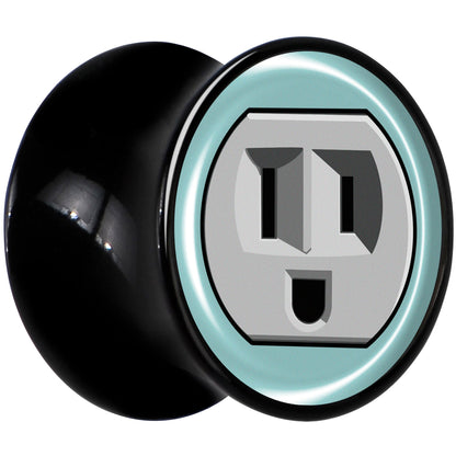 0G Smiling Plug Outlet Black Acrylic Saddle Plug Set by Onyx O