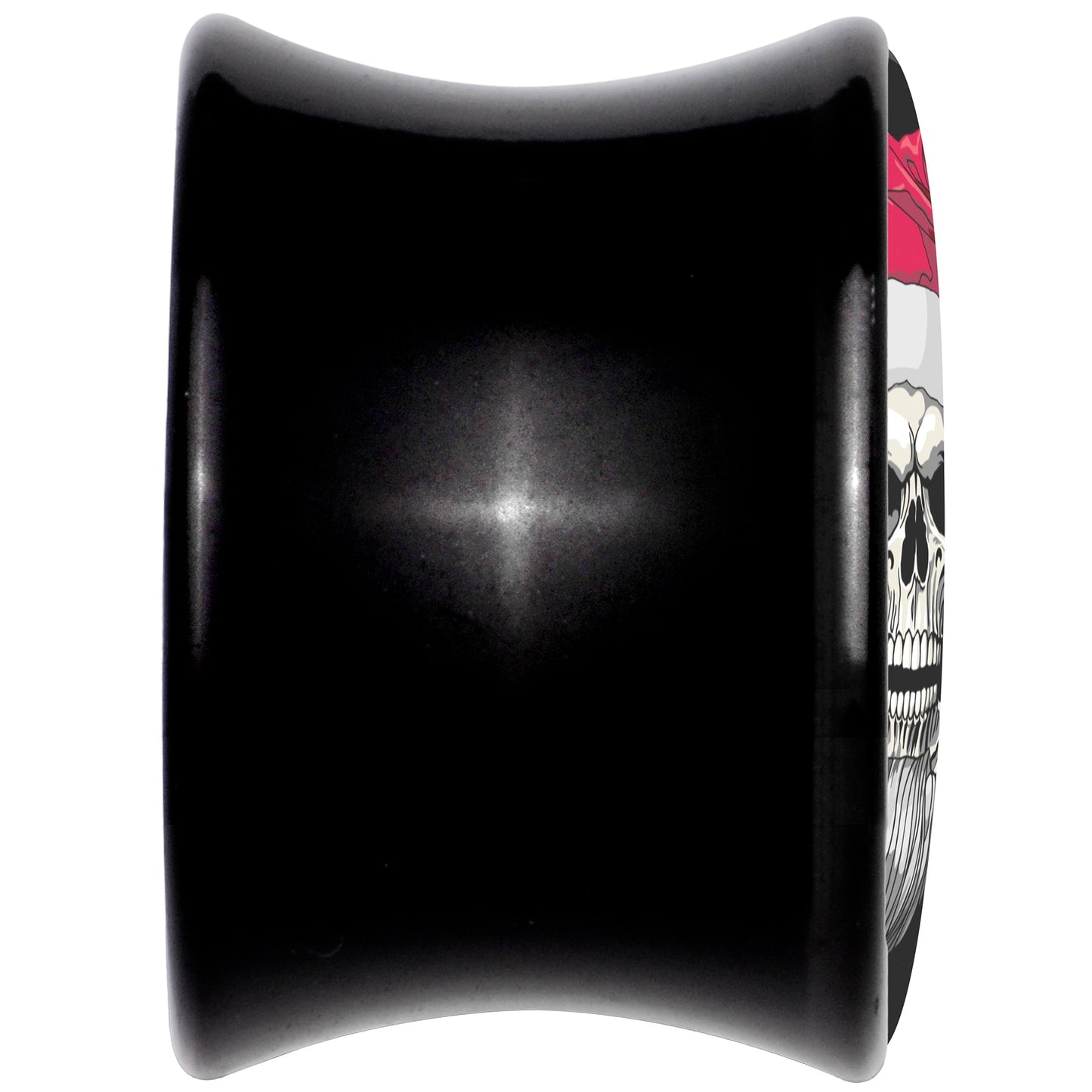 Holiday Skeleton Santa Claus Black Acrylic Saddle Plug Set by Onyx O