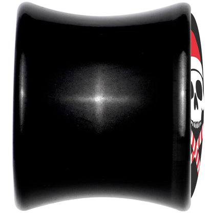 Santa Pirate Candy Cane Skull Black Acrylic Saddle Plug Set by Onyx O