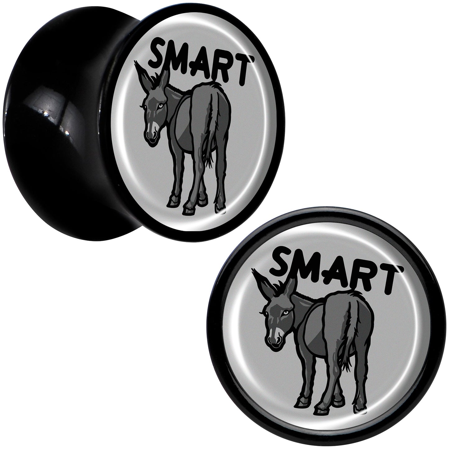 Donkey Smart Ass Black Acrylic Saddle Plug Set by Onyx O