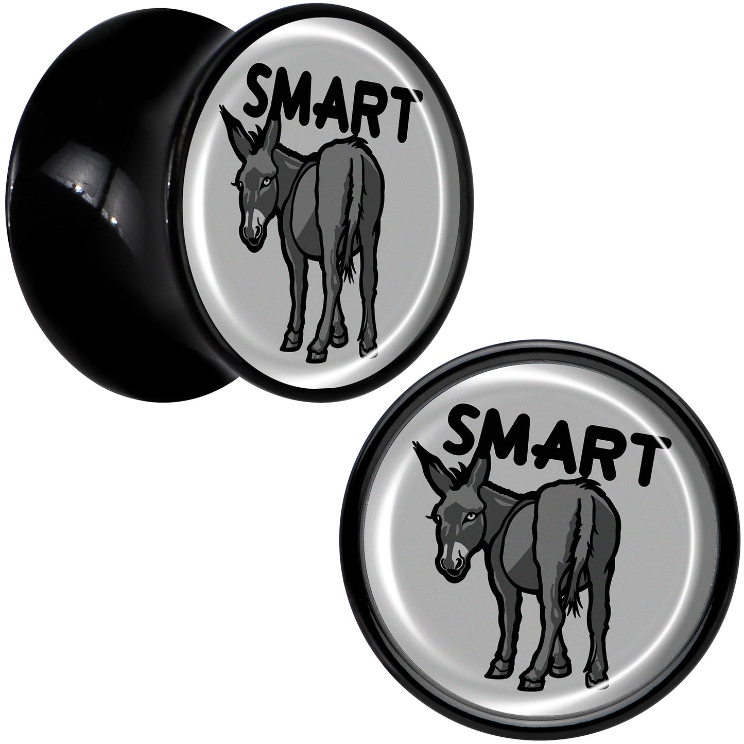Donkey Smart Ass Black Acrylic Saddle Plug Set by Onyx O