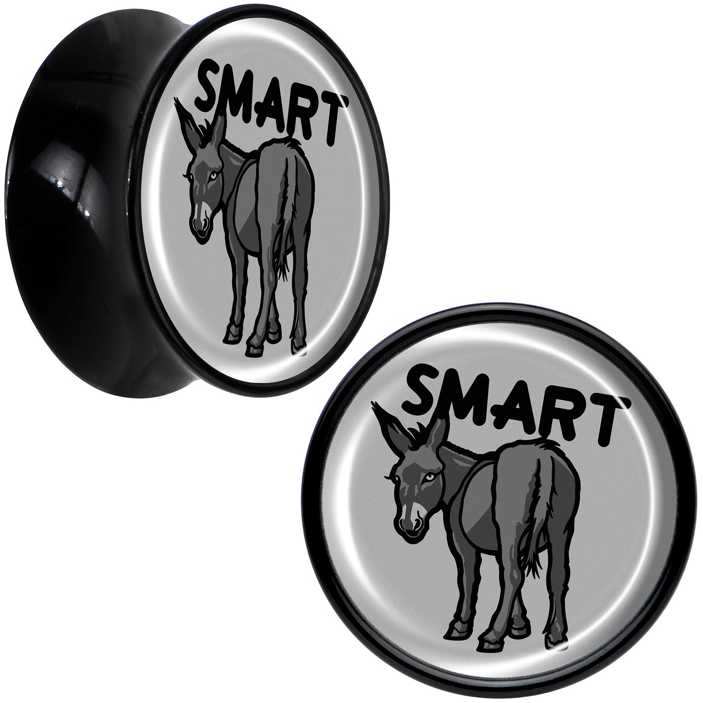 Donkey Smart Ass Black Acrylic Saddle Plug Set by Onyx O