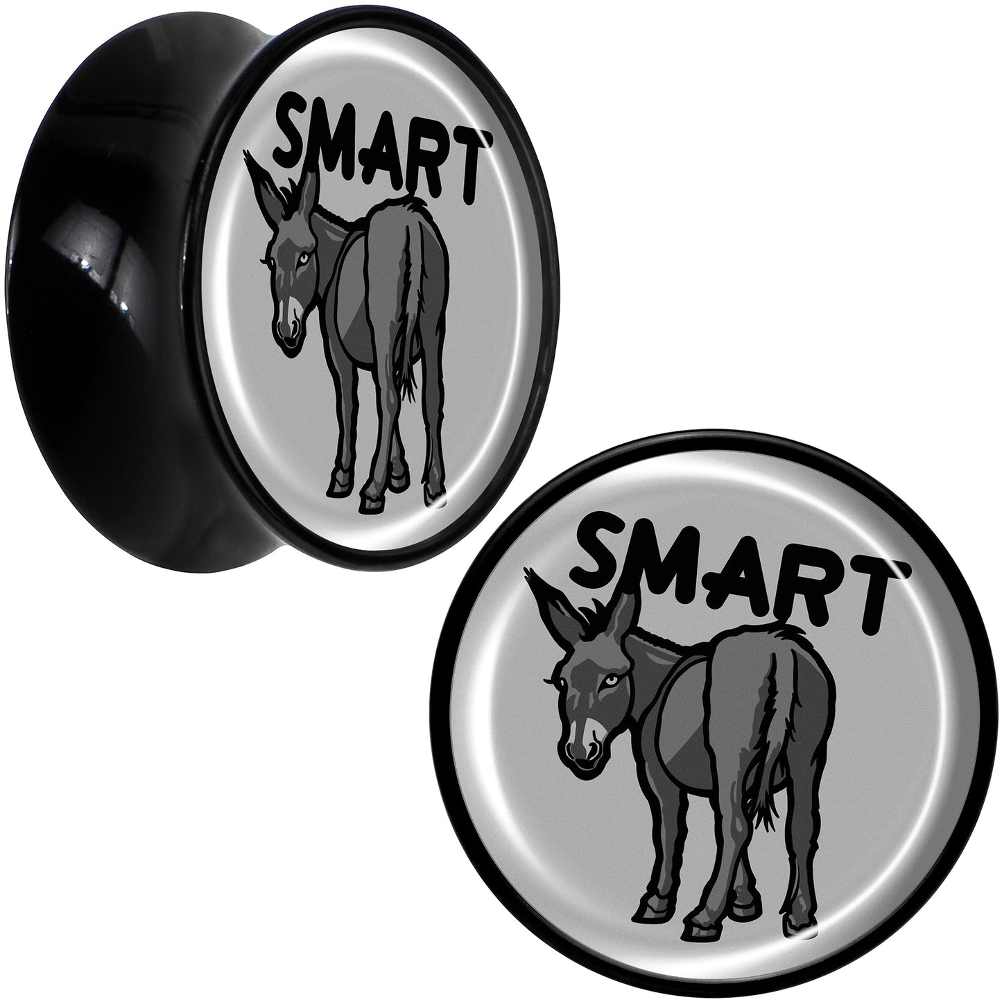 Donkey Smart Ass Black Acrylic Saddle Plug Set by Onyx O