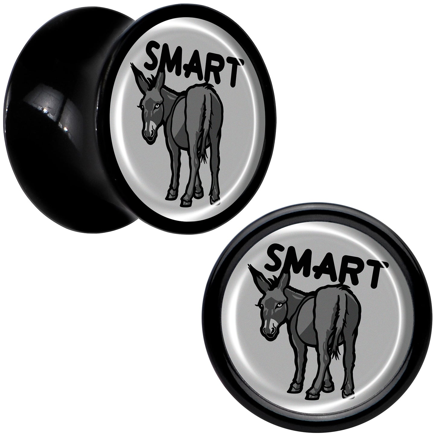 Donkey Smart Ass Black Acrylic Saddle Plug Set by Onyx O