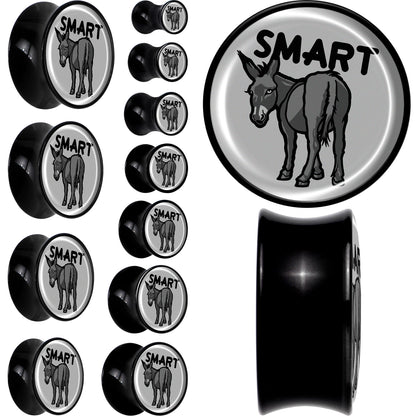 Donkey Smart Ass Black Acrylic Saddle Plug Set by Onyx O