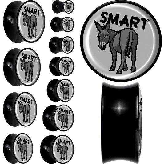 Donkey Smart Ass Black Acrylic Saddle Plug Set by Onyx O