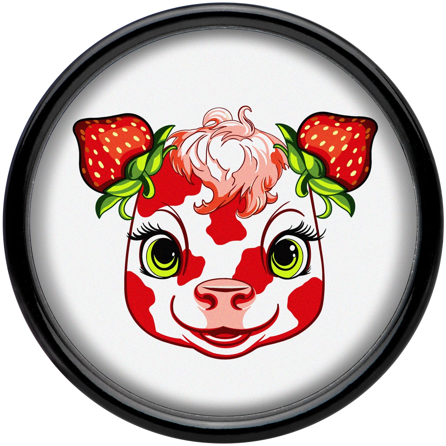 Stawberry Cow Black Acrylic Saddle Plug Set 8mm to 20mm by Onyx O