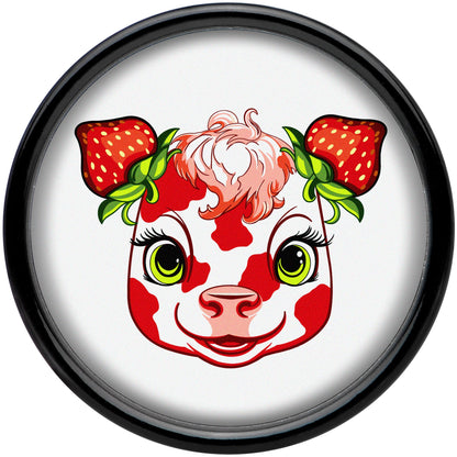 Stawberry Cow Black Acrylic Saddle Plug Set 8mm to 20mm by Onyx O