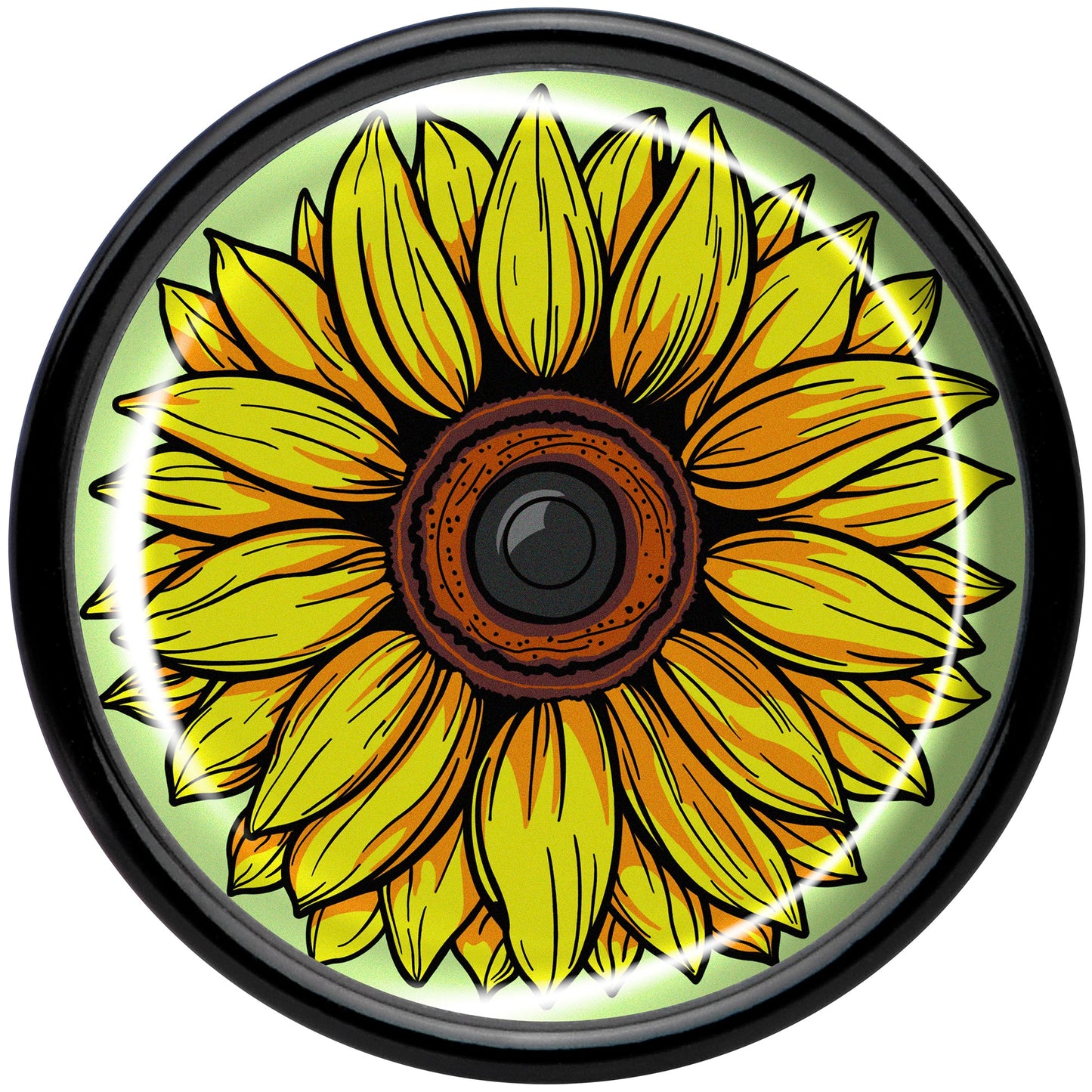 Blossom Creation Yellow Sunflower Black Acrylic Saddle Plug Set by Onyx O