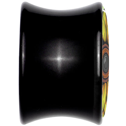 Blossom Creation Yellow Sunflower Black Acrylic Saddle Plug Set by Onyx O