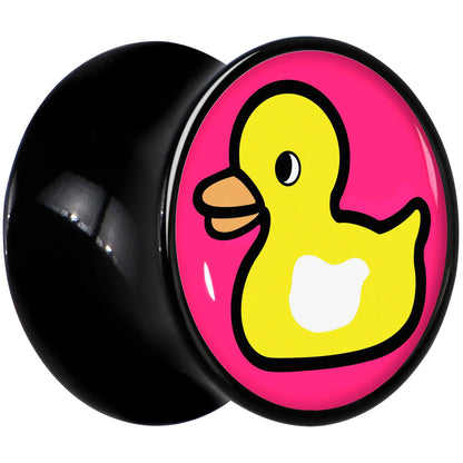 Black Acrylic Yellow Ducky Double Flare Plug Set by Onyx O