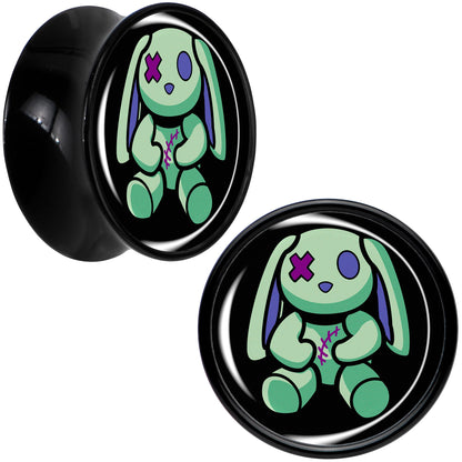 Zombie Bunny Black Acrylic Saddle Plug Set by Onyx O