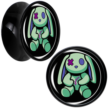 Zombie Bunny Black Acrylic Saddle Plug Set by Onyx O