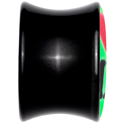 Black Acrylic I Love Me Glow in the Dark Double Flare Plug Set by Onyx O