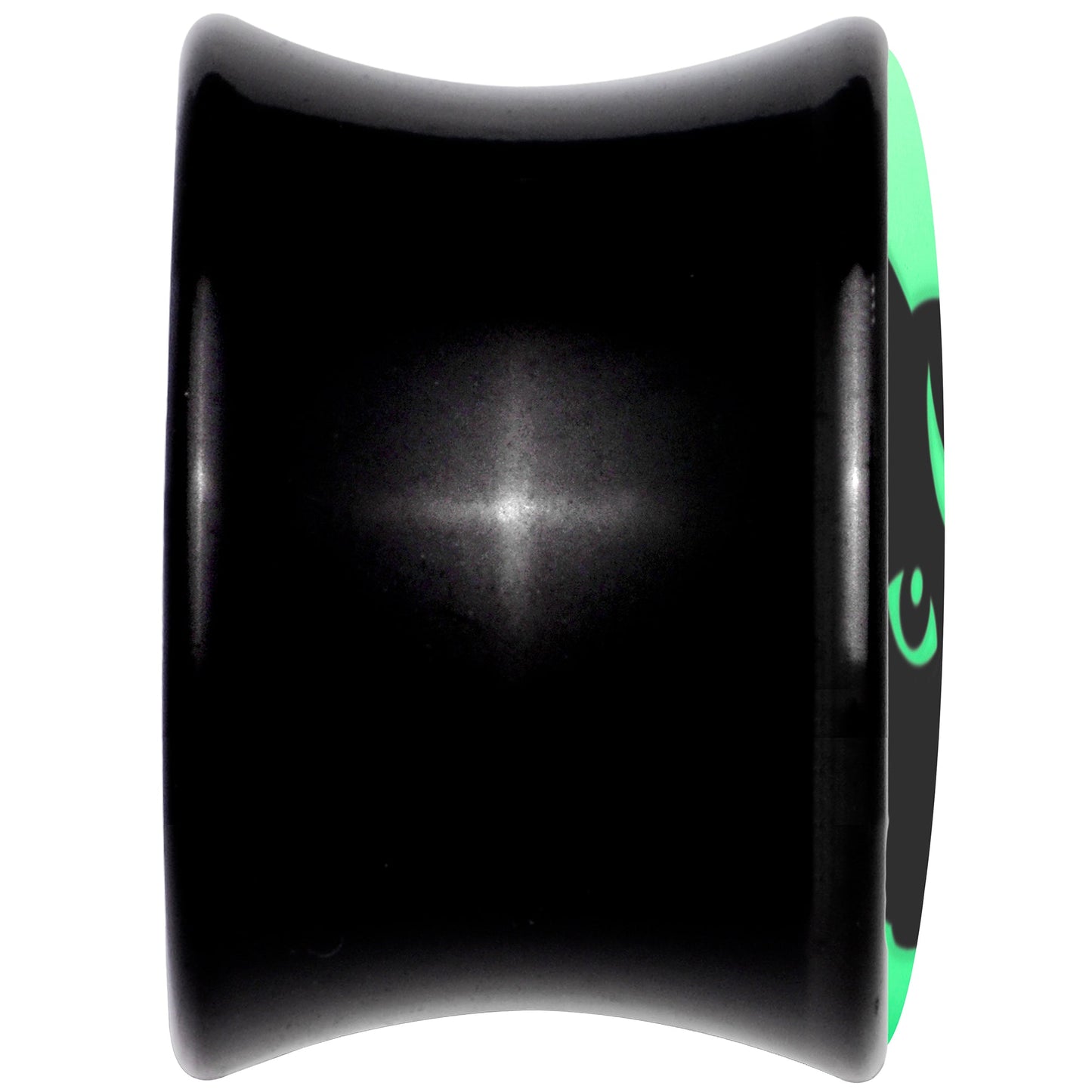 Glow in the Dark Mystic Kitty Cat Black Acrylic Saddle Plug Set by Onyx O