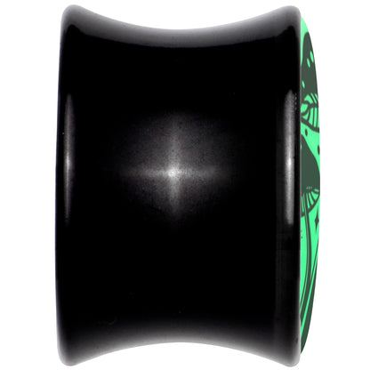 Glow in the Dark Mystic Mushroom Black Acrylic Saddle Plug Set by Onyx O