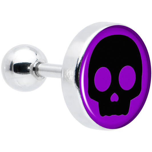 16G 1/4 Purple Black Simple Skull Tragus Cartilage Earring by Onyx O