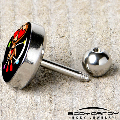 16G Valentine Heart Voodoo Doll Tragus Cartilage Earring