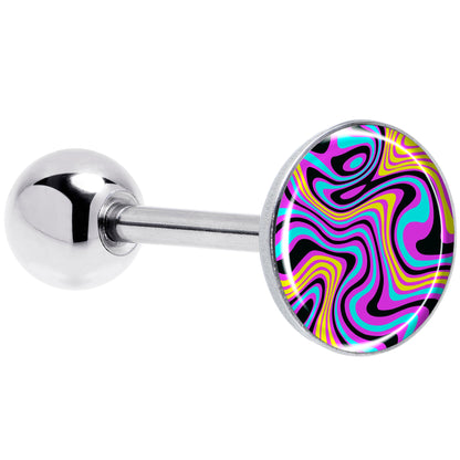 Funky Swirls Barbell Tongue Ring by Onyx O