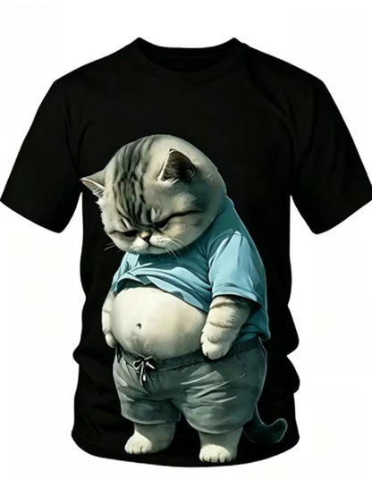Chubby Cat Lover Funny T-Shirt