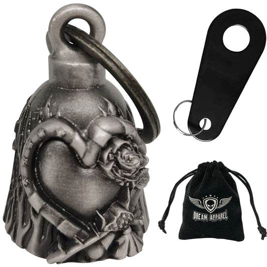 Heart with Rose Motorcycle Bell