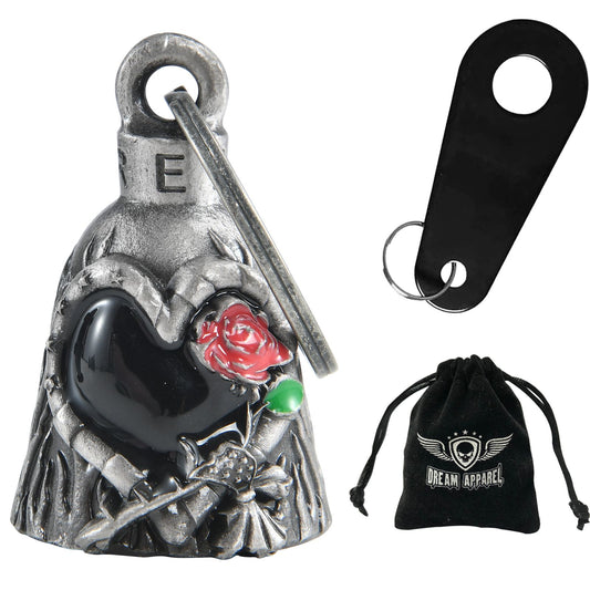 Red Rose with Heart Motorcycle Bell