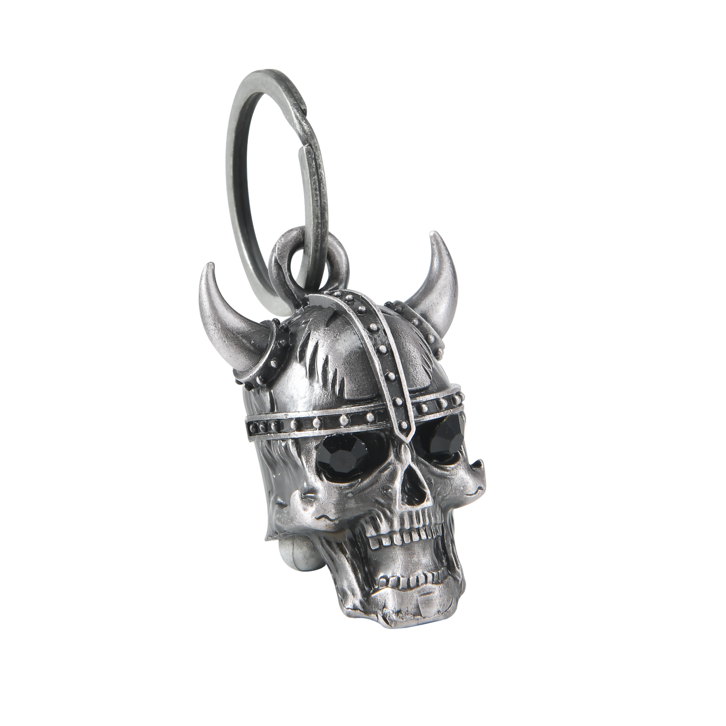 Viking Helmet Skull Black Stone Eyes Motorcycle Bell