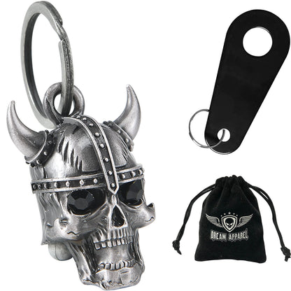 Viking Helmet Skull Black Stone Eyes Motorcycle Bell