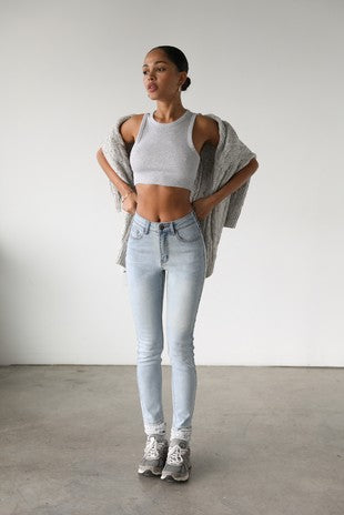 High Rise Skinny Stretch Denim Jeans