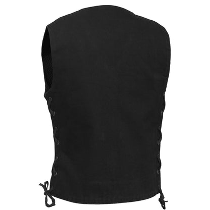 Women's 6 Pocket Denim Utility Vest - Black