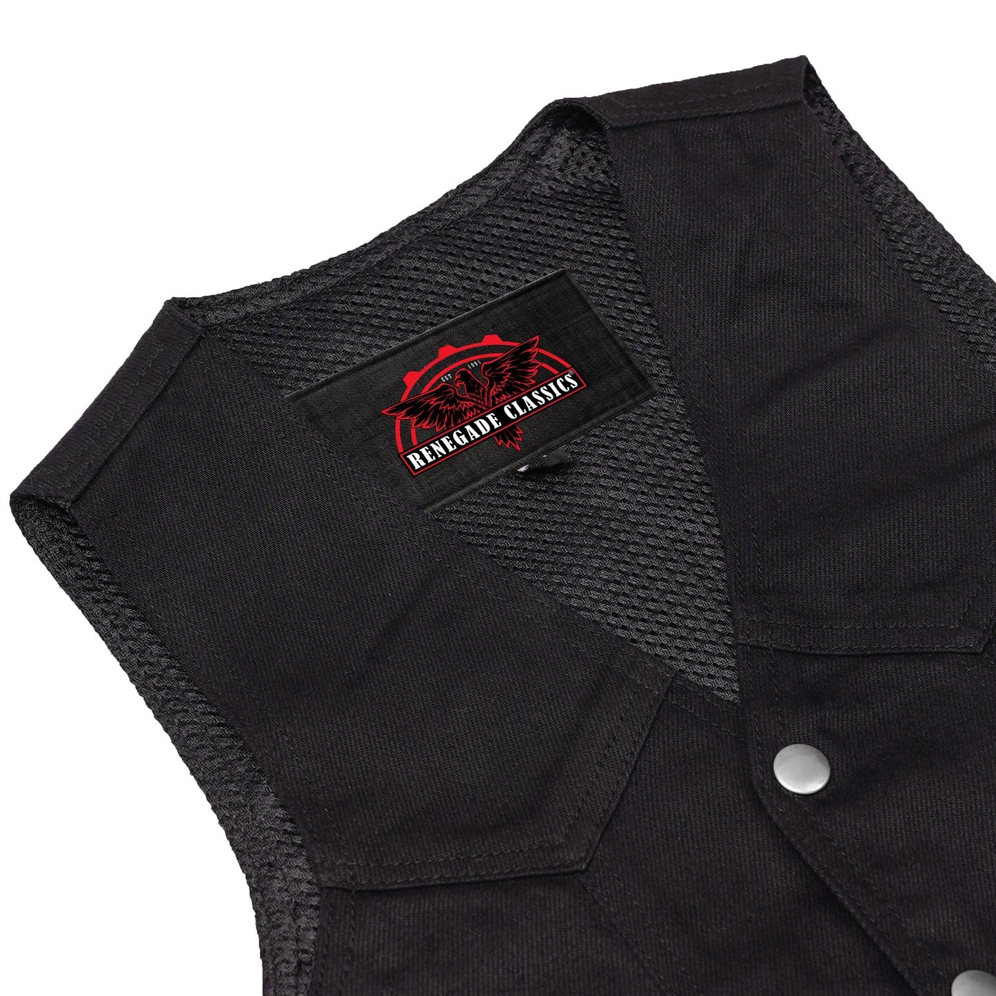 Women's 6 Pocket Denim Utility Vest - Black