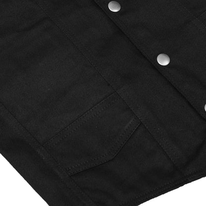 Women's 6 Pocket Denim Utility Vest - Black