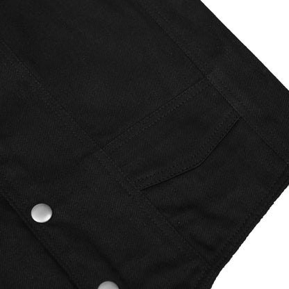 Women's 6 Pocket Denim Utility Vest - Black